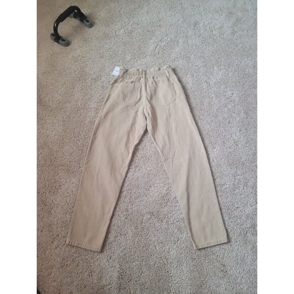 NWT Forever 21 Women's Taupe Denim High Rise Tapered Pants Elastic Waist - Picture 2 of 10